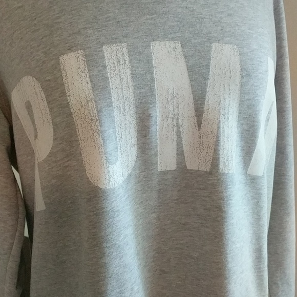 Last chance! Puma gray thin sweatshirt with scoop-neck - Picture 2 of 8